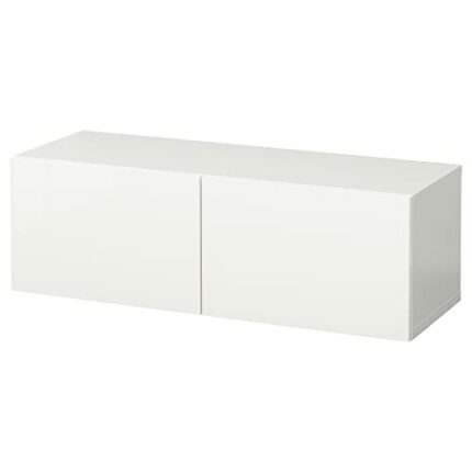 Ikea BESTÅ wall-mounted cabinet combination, 120x42x38 cm, white/Selsviken white