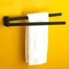 Towel Rail New Wall-Mounted Stainless Steel Bathroom Kitchen Towel Rack Holder With Extra Long 2 Bars Swivel Bars,with 2 Swing Bars Polished Fini