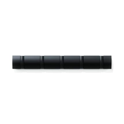 Umbra Modern, Simple and Space-Saving Rack with 5 Movable Hooks for Jackets, Coats, Scarves, Handbags and Mor, Wood/ABS, Black, 5 Haken