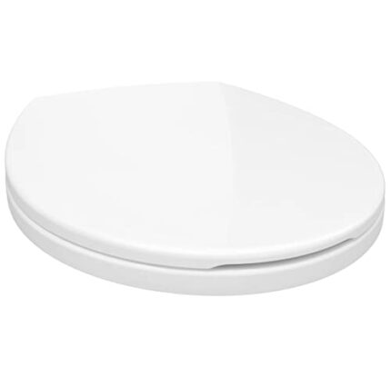 Quick-Release Soft Close Standard Size Oval Toilet Seat Durable Slow Close Loo Seat Comes with Dual Fitting (Top & Bottom) White