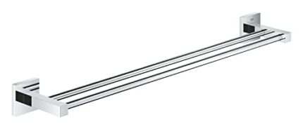 GROHE Start Cube Double Towel Rail – Bathroom Wall Mounted Dual Towel Bar (Metal, Concealed Fastening, Including Screws and Dowels, Durable Spark
