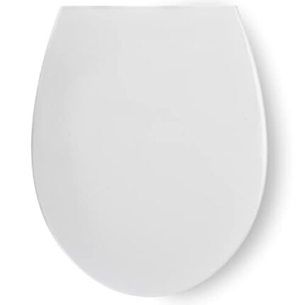 Mass Dynamic Soft-Close Toilet Seat with One Button Quick Release for Effortless Cleaning, Easy Top Fix, White Standard Toilet Seats with Adjusta
