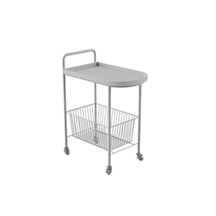 UXZDX Kitchen Cart Storage Cart Simple Bedside Table Mini Mobile Coffee Table Storage Cart Kitchen Bathroom Cart (Color : Grey, Size : 1pcs)