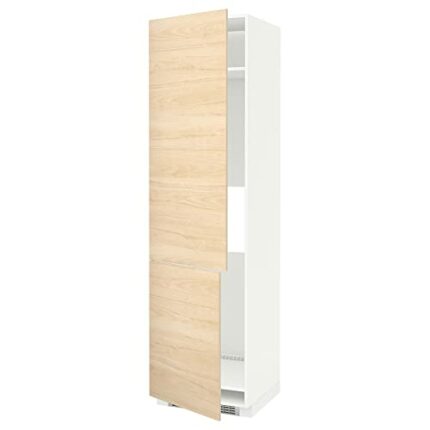 Ikea METOD high cab f fridge/freezer w 2 doors, 60x60x220 cm, white/Askersund light ash effect
