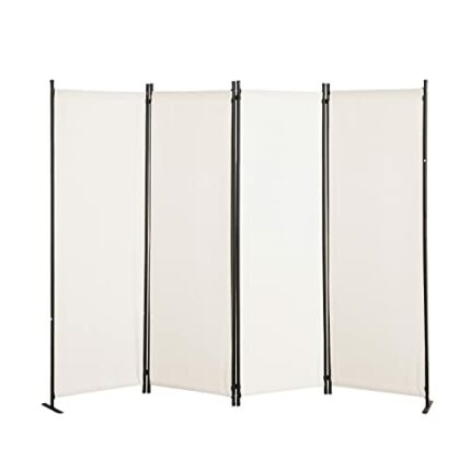 4 Panel Room Divider, Folding Privacy Screen Wall Divider for Room Separation, Freestanding Room Partitions for Home Office Dorm Decor 84”W×67”H,