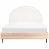 Beliani Modern EU King Size 5ft3 Bed Upholstered Headboard White Millay