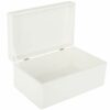Creative Deco Large White Wooden Storage Box | 30 x 20 x 14 cm (+/-1 cm) | with Hinged Lid | Gift Box for Tool Dog Toy Shoes Clothes Kitchen Stor