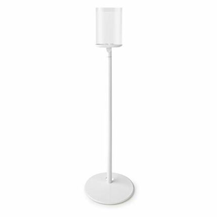 Ex-Pro Single Freestanding Speaker Floor Stand Bracket Compatible with/for Sonos One/Sonos Play:1, Fixed Holder with Cable Management - White