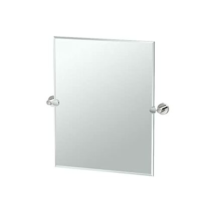 Gatco Glam 4319SM Glam Frameless Rectangle Mirror, 24 Inch, Polished Nickel