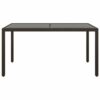 vidaXL Garden Dining Set 5 Piece Outdoor Furniture Table and Chair Armchair Lounge Seat Patio Dining Set Poly Rattan and Tempered Glass Brown