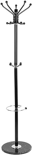 KRHINO Clothes rack and hat rack Hangers Modern Black Fixed Hall Standing Coat Rack With Umbrella Rack Tree Hat Hanger Suitable for living room