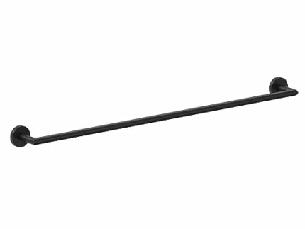 COSMIC - Single Bathroom Towel Rail | Matte Black Finish | Easy Installation - Fixes with Screws | Dimensions 60 x 7.1 x 5 cm