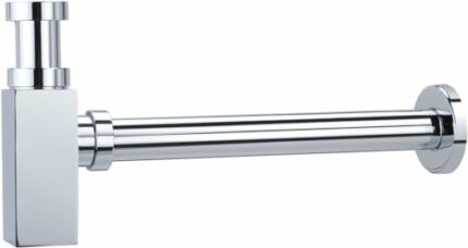 Hapilife Square Waste Trap Bathroom Basin Bottle Trap Chrome Brass