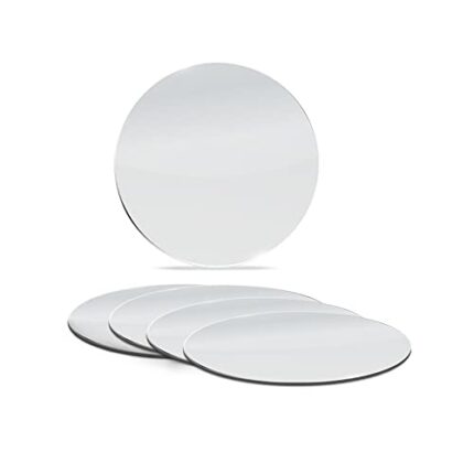 Better crafts Round Mirror Tiles for Glass Mirror Centerpiece or Crafts - Wall Mirror Decor (1, 9-Inch)