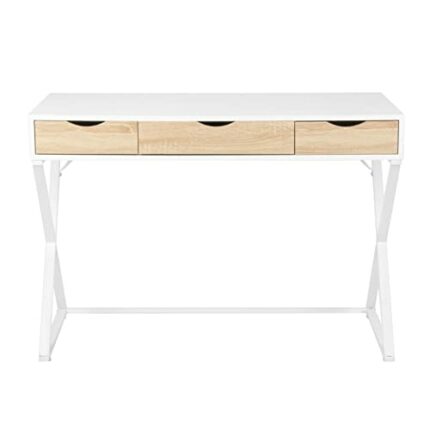 CZDYUF Office Table Steel Frame Computer Desk 110x50x75cm PC Work Laptop Table with 3 Drawers for Study Home Office Furniture