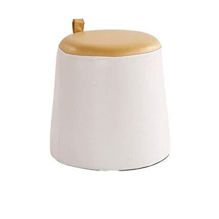 FGHOEV Circular Sitting Stool, Small Stool, Household Soft Seat, Shoe Changing Stool, Coffee Table Stool, Sofa Stool (Color : Argento, Size : Tal