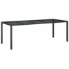 vidaXL Garden Dining Set 11 Piece, Table and Chairs with Cushions, Outdoor Lounge Set for Patio, Dinner Table Set, Modern Style, Black Poly Ratta