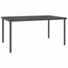 vidaXL Garden Dining Set 7 Piece, Table and Chair for Patio Terrace, Outdoor Dining Set with Table, Lounge Set, Black Steel and Textilene