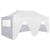 vidaXL Professional Folding Party Tent with 4 Sidewalls 3x6 m Steel White