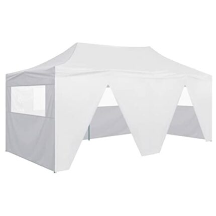 vidaXL Professional Folding Party Tent with 4 Sidewalls 3x6 m Steel White