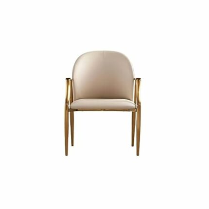 maozi Armrest Dining Chairs Metal Comfortable Backrest Upholstered Chair Kitchen Furniture