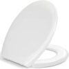 Toilet Seat, Soft Close Toilet Seats White with Quick Release for Easy Clean, Top Fixing, Stay Tight Toilet Lid Oval Shape, Heavy Duty Urea-Forma