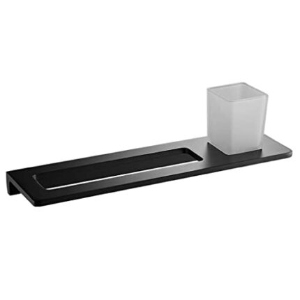 HIGOH Towel Rack Bathroom Bathroom Kitchen Towel Rack Space Aluminum Towel Bar Towel Rail Towel Rod Cup Rack Wall-Mounted Durable Punching Instal