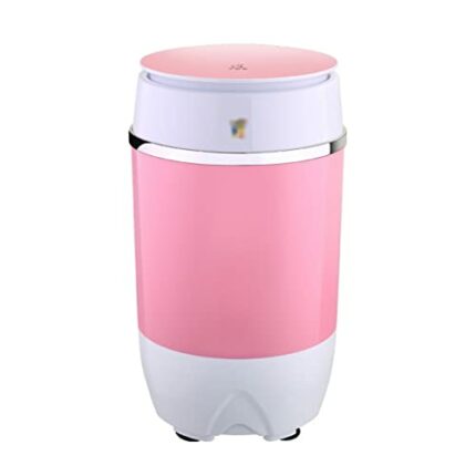 HDDFG Portable Washing Machine Single-Barrel Wheel Home Small Mini Washing Machine Pink Mini Barril (Color : Pink, Size : As The Picture Shows)