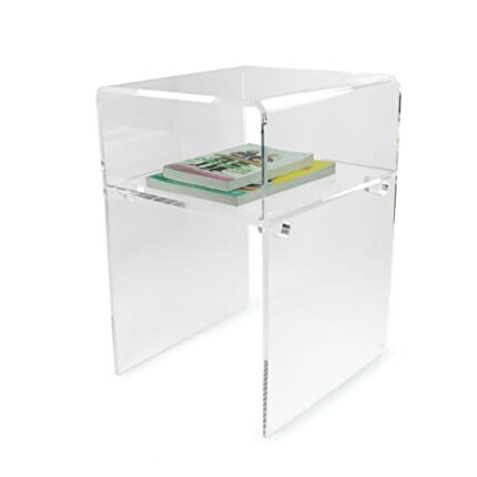 Clear Acrylic Perspex Plastic Side Table Living Room End Table Bedside Table Hygienic Easy Clean