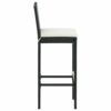 vidaXL Garden Bar Set 7 Piece with Cushions Outdoor Patio Terrace Backyard Furniture Dining Table and Chair Seating Poly Rattan Black