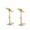 B&NN Two Pieces Metal Shoe Display Stand Riser Holder Adjustable Height Sandal Shoe Display Riser Gold Polished