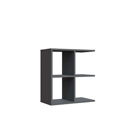 DECOROTIKA - Hamlet Side End Table, Coffee Table, End Table, Sofa Side Table, Cocktail Table with Open Shelves (Anthracite)