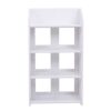 Carved Shoe Cabinet, 4 Tiers White Corner Shoe Cabinet Modern Multifunctional Hollow Carved Shoes Rack Wood Shoes Storage Rack Organising Shelf f