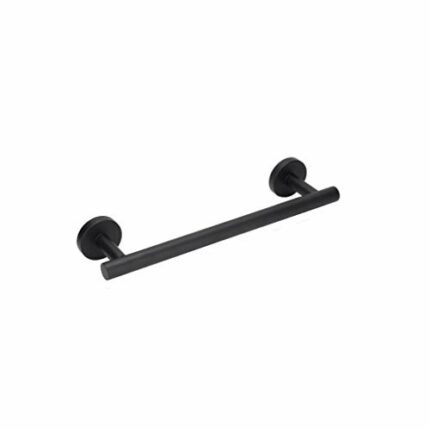 RSOCHS Stainless Steel Brushed Single Towel Shelf Bar Rod Hanger Rack Holder Wall Mounted Home Bathroom Towel Storage