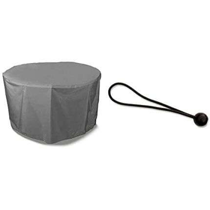 Bosmere Protector 6000 6-8 Seat Circular Patio Set Cover - Grey, U523 & Furniture Cover Bungee Ties, Pack of 10, Black, A510