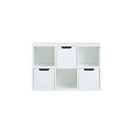 AC Design Furniture Shelf, Wood, White, 58 x 39 x 18 cm