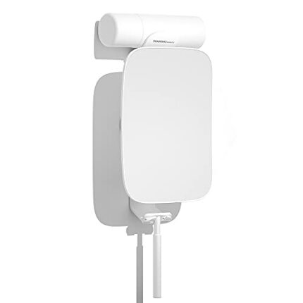 TOUCHBeauty Shower Mirror,3X Magnification Shaving Mirror Cosmetic Mirror Shower and Bath, With Hook, No Drilling RAG-2071 (White)