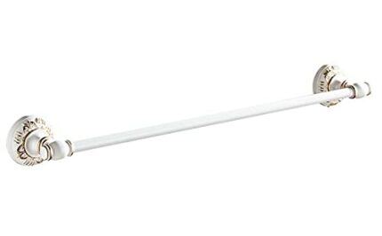 FVRTFT Towel bar, towel rack antique aluminum single towel bar bathroom, white