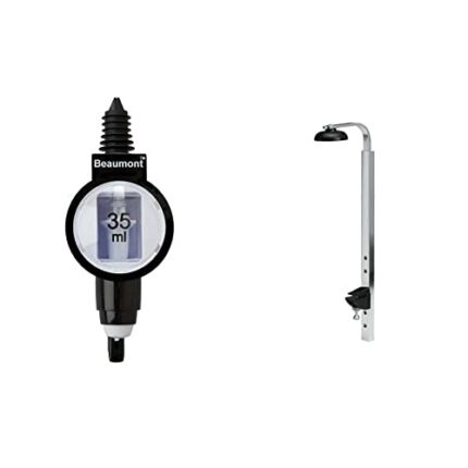 Beaumont 3135 35ml Metrix SL Spirit Measure Optic,Black & Olympia 9971 Single Bottle Bracket 1Litre Holder Stand Bar Wine Pubs Restaurant -Silver