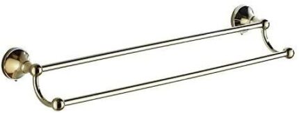 HIGOH Copper Double Towel Rack, Polishing Plate Towel Rack Bathroom Hardware Accessories Towel Bar Towel Holder Statues Decoration/White