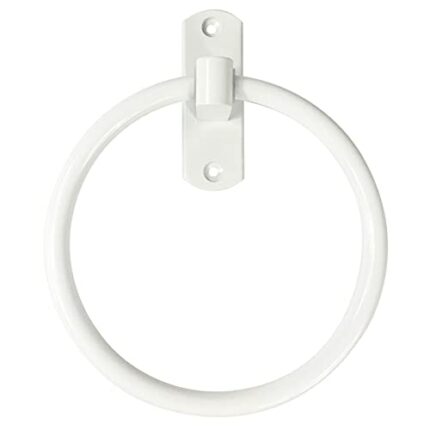 Hardware Towel Ring Glossy White Space Aluminum Swivel Kitchen Towel Hanger Bathroom Towel Hanger,White