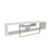 DECOROTIKA Asal 150 cm Wide TV Unit Media Console for TVs up to 65 inch (White and Black)