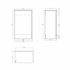 VeeBath Cyrenne High Gloss Anthracite Grey Floor Standing WC Back to Wall BTW Toilet Cabinet with Open Access Cistern Unit - 500mm