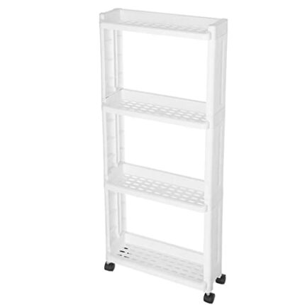 QUANJJ Kitchen Shelf Organizer Wheels Trolley Bathroom Gap Storage Rack Sundries Storage Rack Pulley Living Room (Color : Argento, Size : 1pcs)