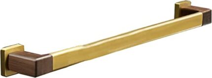 Towel Bar Towel Rail Brushed Gold Space Aluminum and Walnut bathroom towel rack Wall Mounted Towel Holder Storage Rack for Bathroom, Kitchen, Toi
