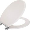 Angel Shield Antibacterial Wooden Soft Close Toilet Seat with Quick Release Adjustable Hinges Toilet Seat Easy Clean and Assembly for Bathroom 45