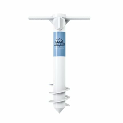 Beachr Ultimate Beach Umbrella Sand Anchor Stand - Heavy Duty Parasol Holder for Sun Shade, Wind Resistance, & Easy Setup, Plastic Screw Ground S