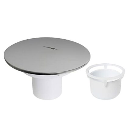Shower Waste Drain Cover Replacement - 115mm Chrome Finish Cap Tube Sediment Cup for 90mm Tray Hole, Shower Plug Hole Cover, Removable Shower Tra