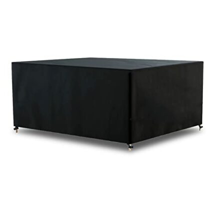 AWNIC Garden Furniture Cover Waterproof Heavy Duty 420D Oxford, Windproof Anti-UV Patio Outdoor Table Covers Square Black (160 * 160 * 71cm)