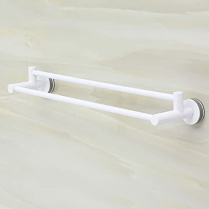HIGOH Towel Racks, Towel Rail for Bathroom,Double Rod Hand Towel Holder Bathroom Bathroom Suction Cup Rack,Bath Towel Rod,Nordic Minimalist Creat